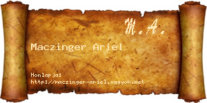 Maczinger Ariel névjegykártya